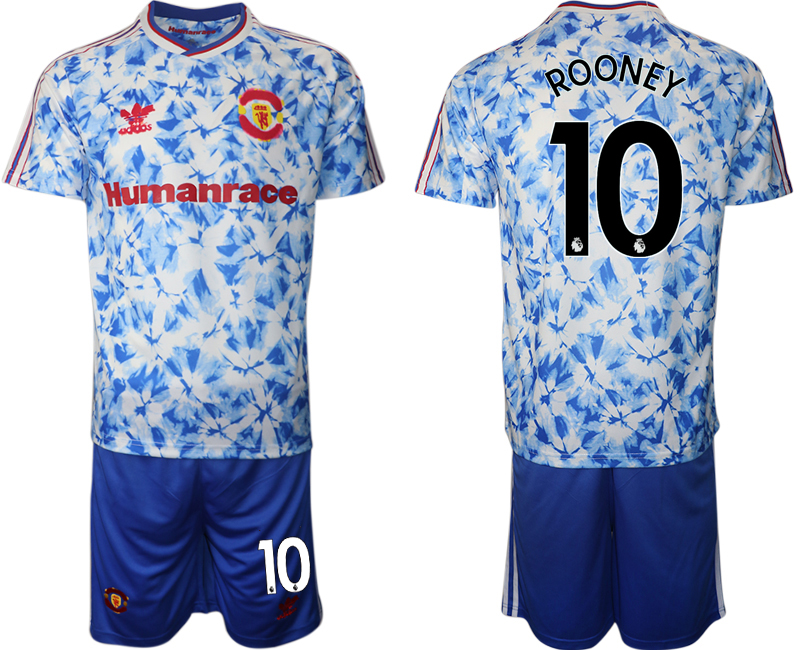 Men 2021 Manchester united adidas Human Race #10 blue soccer jerseys->manchester united jersey->Soccer Club Jersey